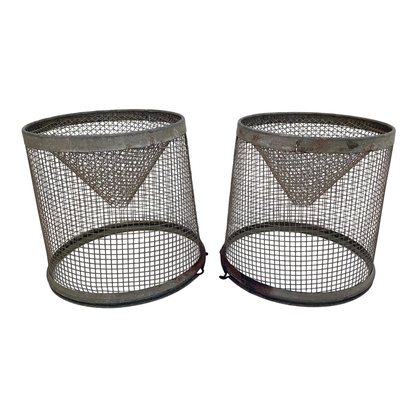 1960s Vintage Fish Trap Baskets a Pair Chairish