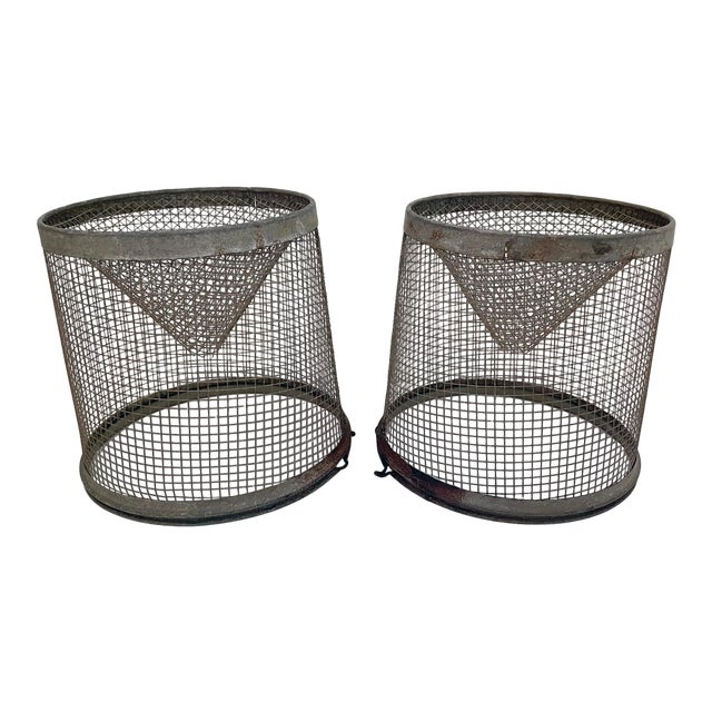 1960s Vintage Fish Trap Baskets a Pair Chairish