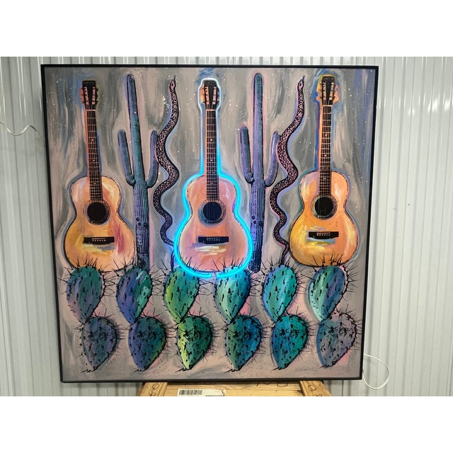 Contemporary 1990s Phillip Hazard Neon Cactus Artwork For Sale - Image 3 of 3