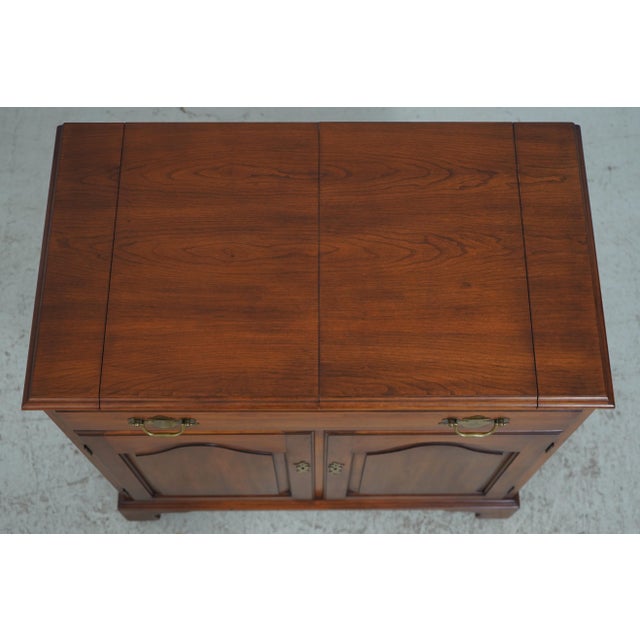 Brown Henkel Harris Cherry Flip Top Bar Cabinet For Sale - Image 8 of 18