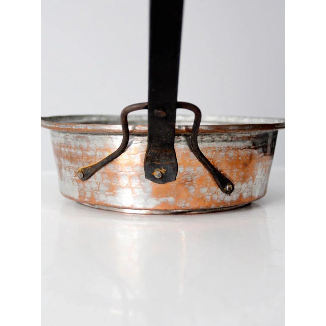 Metal Antique Hammered Copper Pan For Sale - Image 7 of 11