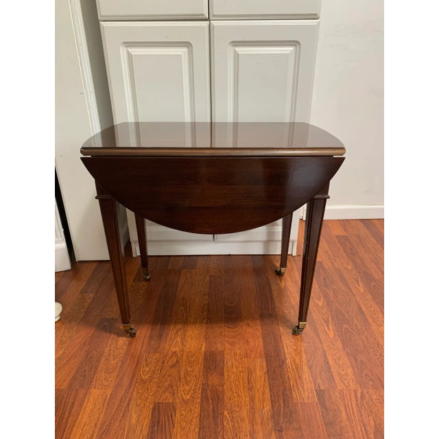 2000 - 2009 Ethan Allen End Lamp Hepplewhite Pembroke Nightstand Table Vintage For Sale - Image 5 of 11