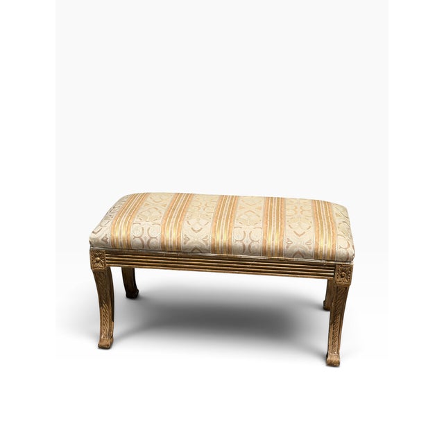 Dennis & Leen Regency Style Upholstered Bench For Sale - Image 4 of 5