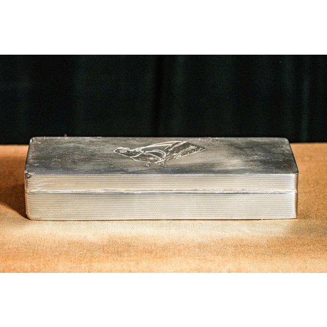 Luxurious Engine Turned Horse Antique Sterling Silver Desk Trinket Jewelry Box Home Decor For Sale - Image 14 of 15