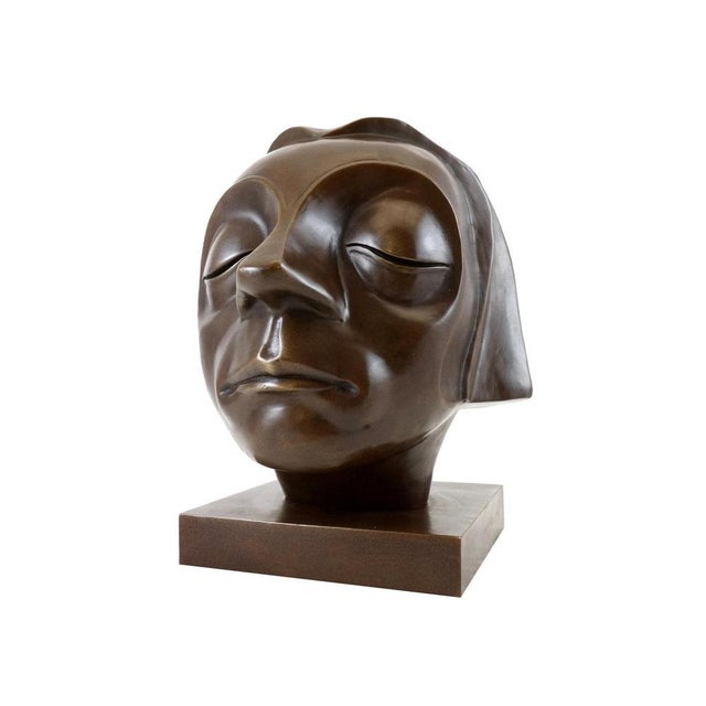 Expressionist Sculpture of Head, 20th Century, Bronze For Sale - Image 5 of 9