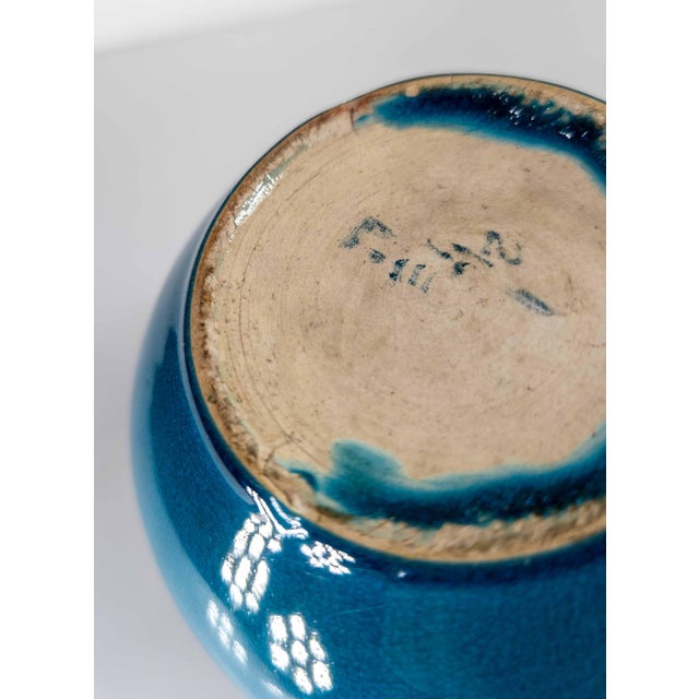 20th Century Japanese Electric Blue Turquoise Kangxi Style Bottle Vase For Sale - Image 15 of 16