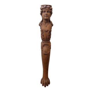 Vintage Carved Oak Table Leg | Decorative Architectural Salvage For Sale
