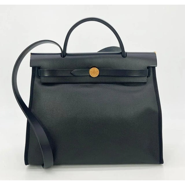 NEW Hermès Herbag Zip PM 31 Toile H Berline Vache Hunter