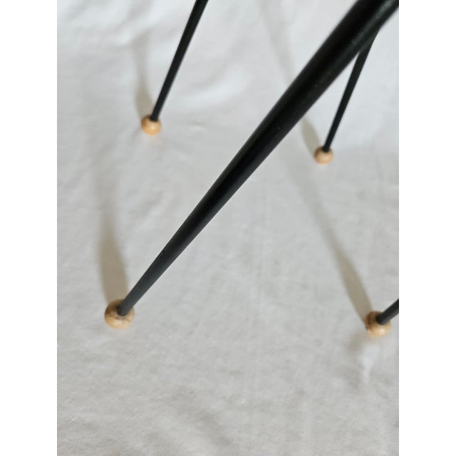 1950s MCM Atomic Wrought Iron Stand With Ashtray For Sale - Image 5 of 8