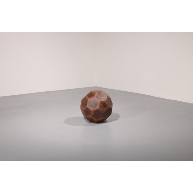 This striking metal side table is an authentic Italian design from the 1960s, inspired by the molecular and atomic...