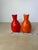 Ceramic Pair Vintage Omc Japan Ceramic Sake Bottles, Red & Orange For Sale - Image 7 of 7