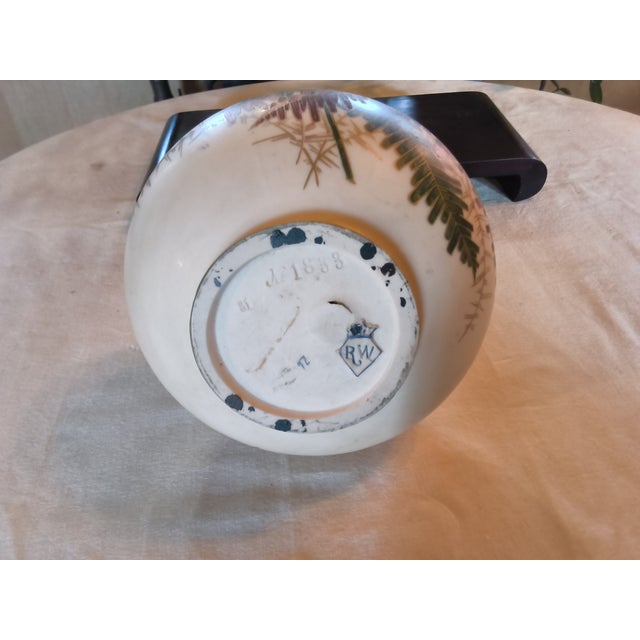 Antique German Porcelain Footed Vase With the Mark of Rudolstadt and Straus, Handpainted Cockatoos For Sale - Image 15 of 17