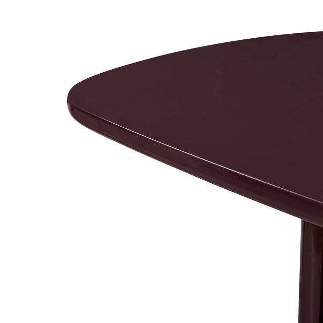 Zola Burgundy Lacquer Oval Dining Table For Sale In Los Angeles - Image 6 of 11