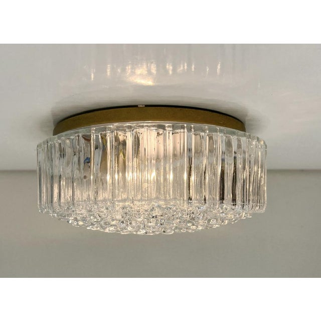 Bubble Texture Glass Flush Mount Lamp by Limburg, 1970s For Sale - Image 4 of 17