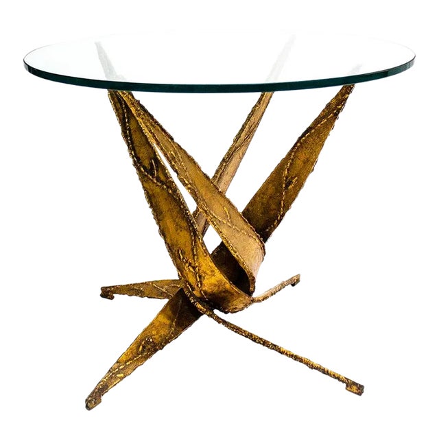 Silas Seandel Brutalist Torch Cut Side Table Mid-Century Modern | Chairish