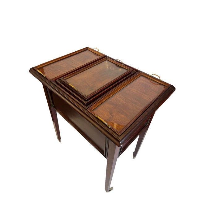 Regency Revival Metamorphic Mahogany Butler's Trolley, England, 1900s For Sale - Image 5 of 18