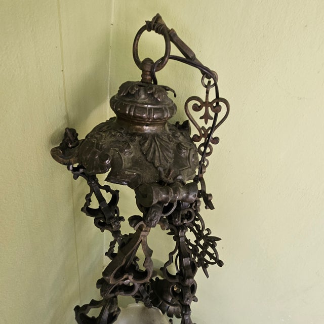 Antique Church Tabernacle Oil Lamp For Sale - Image 11 of 12