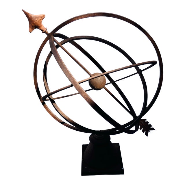 Vintage Rusted Iron Armillary Late 20th Century For Sale