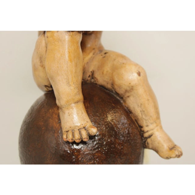 1970s Italian Renaissance Style Cherub Table Lamp For Sale - Image 11 of 13