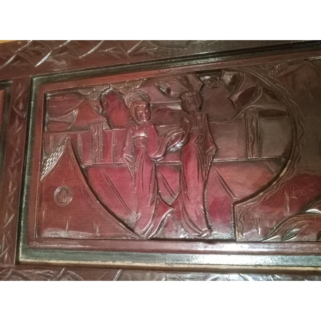 Mid-Century Chinese Carved Camphor Wood Storage Trunk For Sale - Image 11 of 12