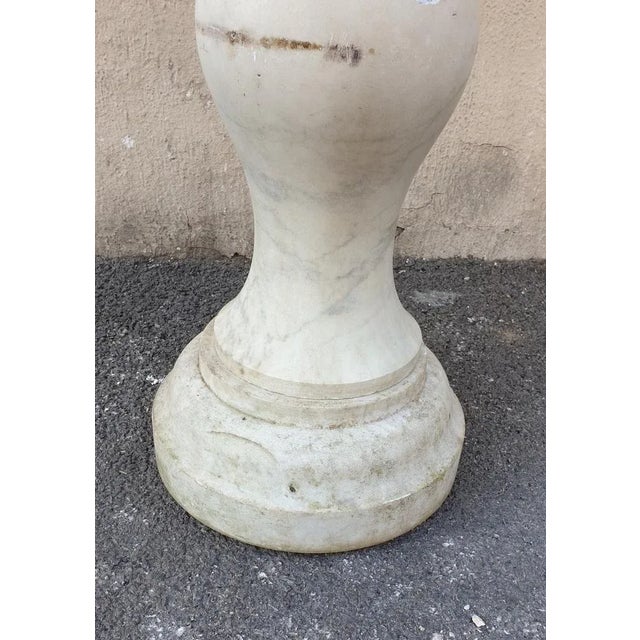 Marble Pedestal Table with Marquetry Tray, 1800s For Sale - Image 9 of 11