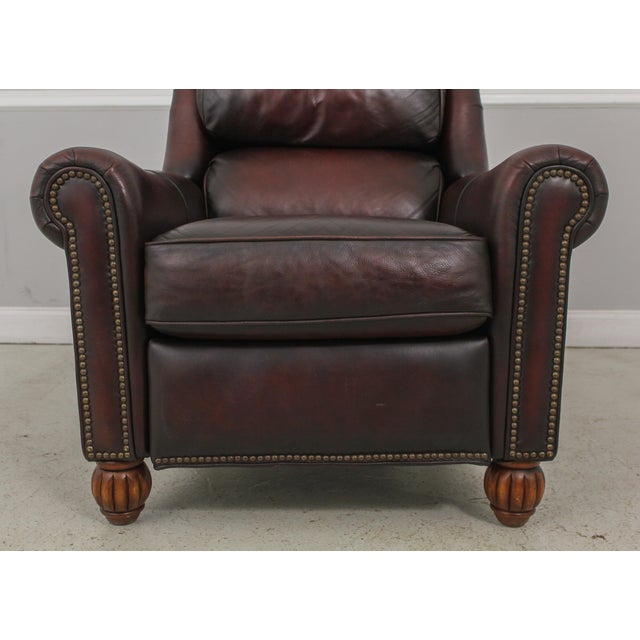 Flexsteel Pair Burgundy Leather Reclining Chairs Chairish