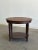 W31 D24.5 H26 A charming vintage side table with a slightly oval rounded top with turned bobbin style legs. This two...