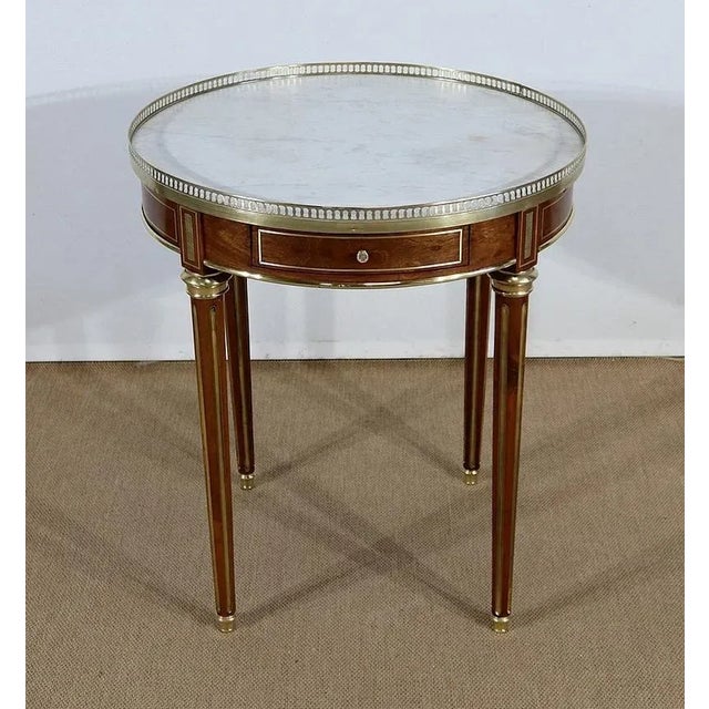 19th Century Louis XVI Carrara Marble & Wood Table For Sale - Image 3 of 18