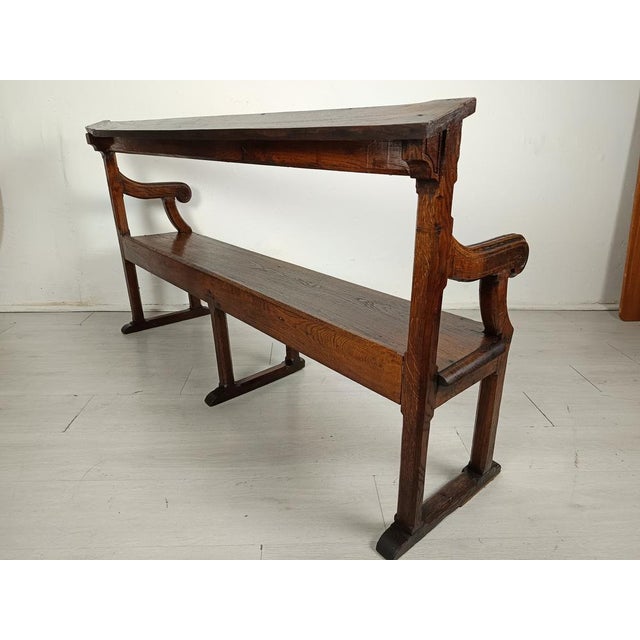Wood Church Benches in Oak For Sale - Image 7 of 18