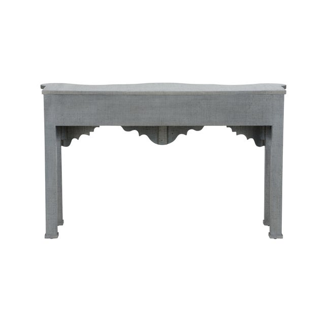 Contemporary Kensington Raffia Console - Blue Gray For Sale - Image 3 of 5