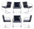 Brno Navy Leather Flat-Bar Chairs - Set of 6 For Sale - Image 10 of 10