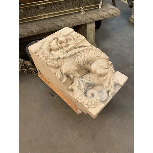 1920s Gothic Revival Terra Cotta Dragon Exterior Architectural Tile Frieze Fragment For Sale - Image 4 of 12