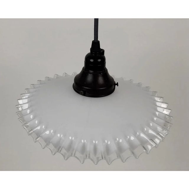 Porcelain and Handmade Glass Counterweight Pendant Lamp, 1900s For Sale - Image 17 of 18