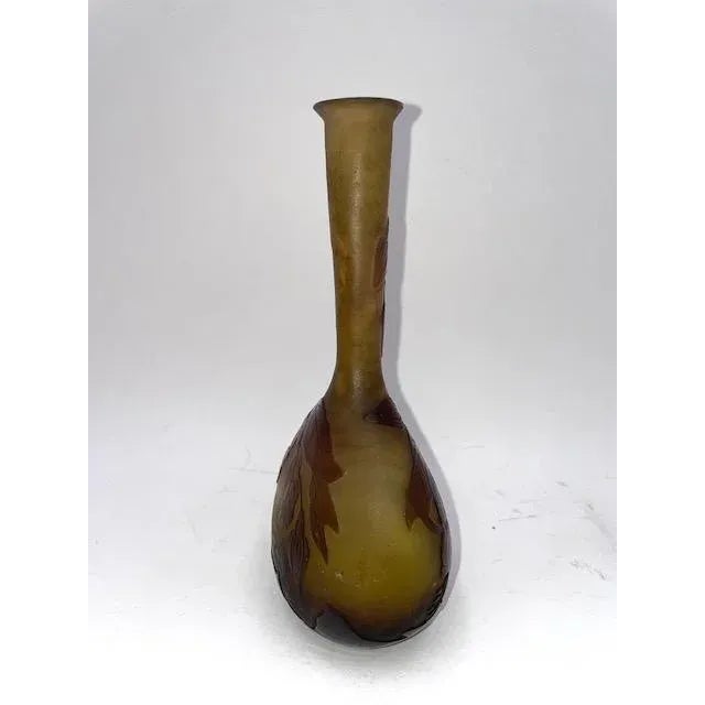 Emile Gallé French Art Nouveau Cameo Glass Vase C1900 | Chairish