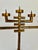 Unique vintage 1960's brutalist candelabra. Made from heavy solid brass with a cross design and raised base.. Holds five...