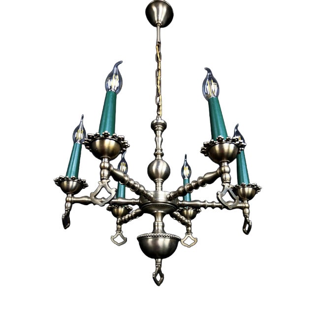 Neo-Renaissance Six-Arm Chandelier For Sale