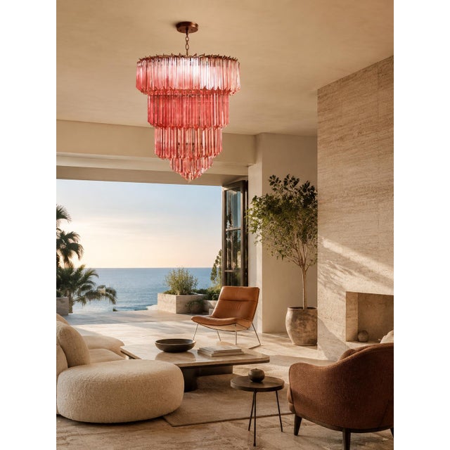 Pink Murano Glass Chandelier, 1980s For Sale - Image 10 of 18