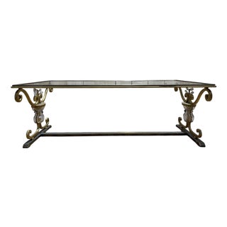 Gold-Plated Metal and Glass Coffee Table attributed to Baguès For Sale