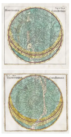 18th Century Celestial Charts of the Northern and Southern Skies, Set of 2