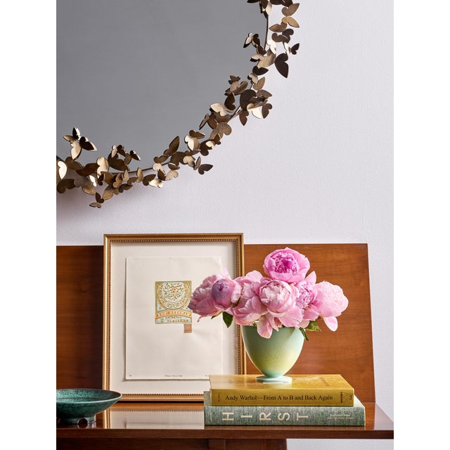Metal Aged Silver Butterfly Mirror Wall Mirror For Sale - Image 7 of 8