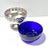 Antique Silver Plate Pierced Pedestal Bowl With Cobalt Blue Glass Liner – Victorian Centerpiece For Sale In Louisville - Image 6 of 7