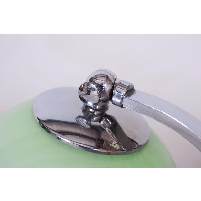 1930s Czech Bauhaus Table Lamp in Chrome, Aluminium and Opaline Glass, 1930s For Sale - Image 5 of 9