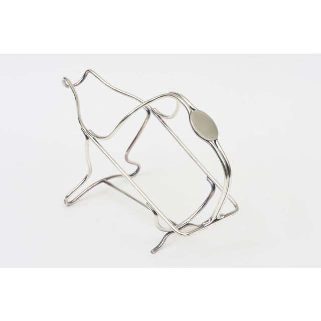 Mid-Century Modern Vintage Signed Christofle Silver Plate Wine or Champagne Carrier/ Holder, 1960's For Sale - Image 3 of 13