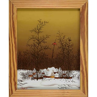 Jan Matejic, Naive Landscape, 1980s, Paint For Sale