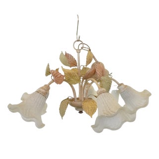 Leaf Effect Metal Chandelier For Sale