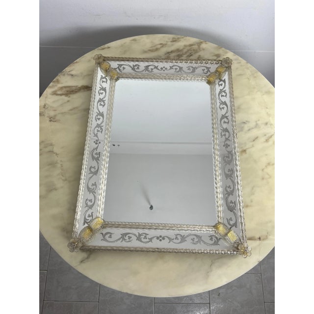 Mid-Century Modern Mid-Century Venetian Wall Mirror in Murano Glass, 1960s For Sale - Image 3 of 10