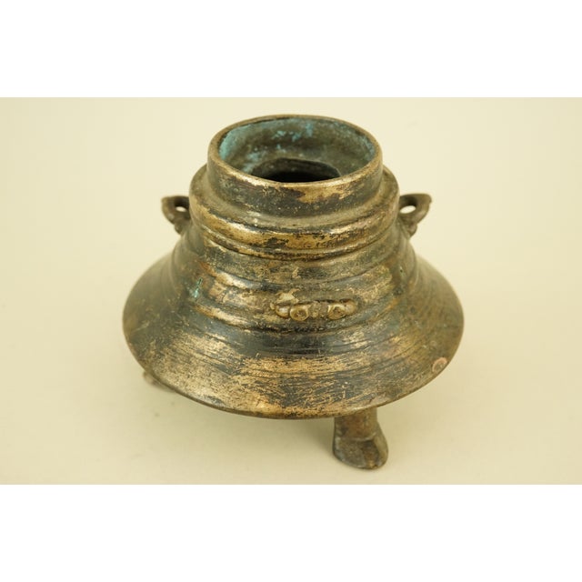 Antique Indian Dawat Bronze Inkwell in the Shape of a Stupa Pagoda, India, 19th Century For Sale - Image 14 of 18