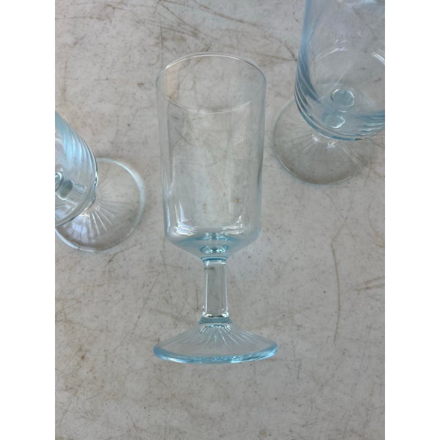 Vintage Aqua Blue Tint Wine Goblets- 6 For Sale - Image 9 of 9