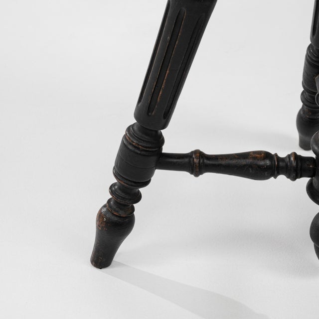 1920s French Victorian Upholstered Piano Stool with Turned Legs For Sale - Image 13 of 18