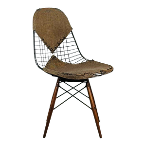 1950s Early Eames Swiveling Dowel Legged Wire Chair, Dkw-1